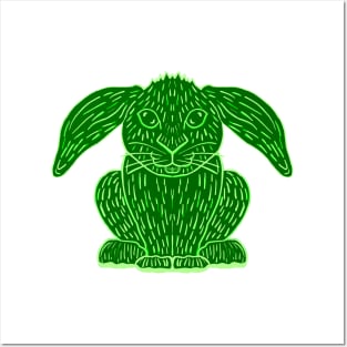 Green Rabbit Posters and Art